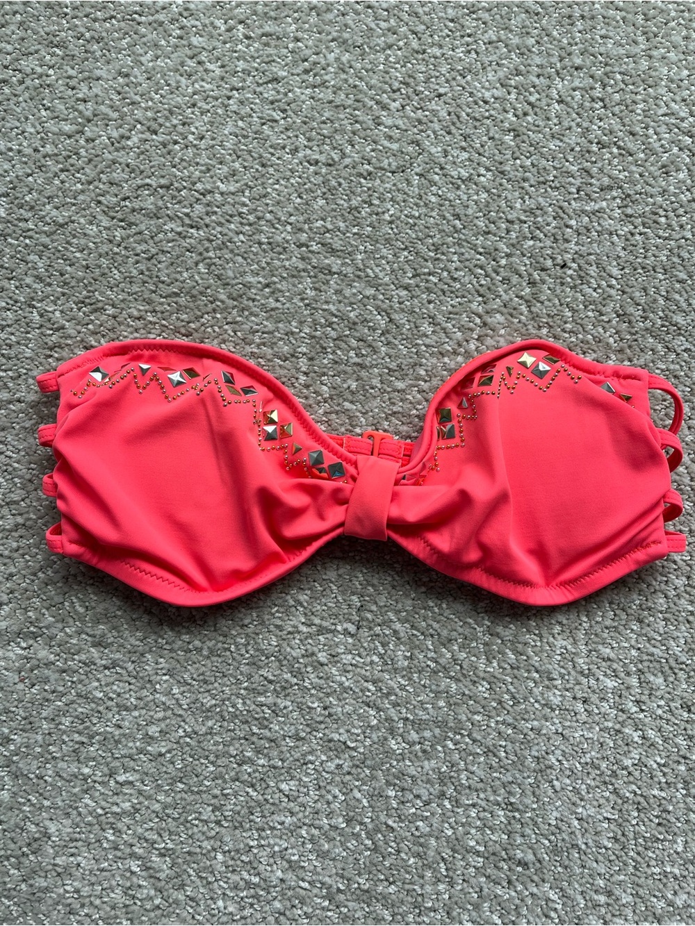 PINK Victoria's Secret Neon Pink Strapless Bikini Top